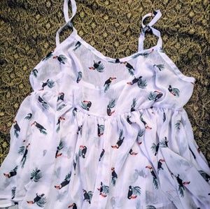 White Chiffon Toucan Babydoll